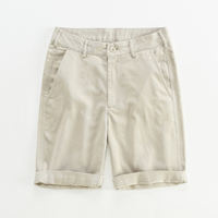 Hanxu Lyocell cotton casual shorts for men, summer loose straight-leg capri pants, breathable and versatile, solid color straight-leg for men thumbnail 2
