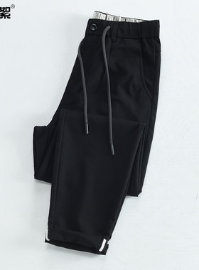 汉絮易打理垂顺男士休闲长裤春季修身直筒裤男款百搭锥形小脚裤子