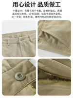 Hanxu Lyocell cotton casual shorts for men, summer loose straight-leg capri pants, breathable and versatile, solid color straight-leg for men thumbnail 7
