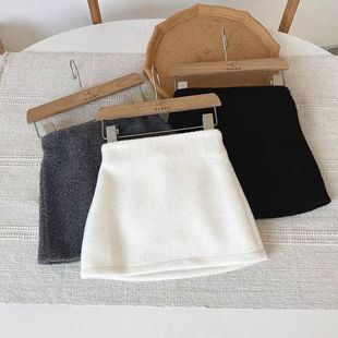 小女孩半身裙2025新款秋冬季短裙子加绒加厚毛绒半裙裤儿童A字裙9