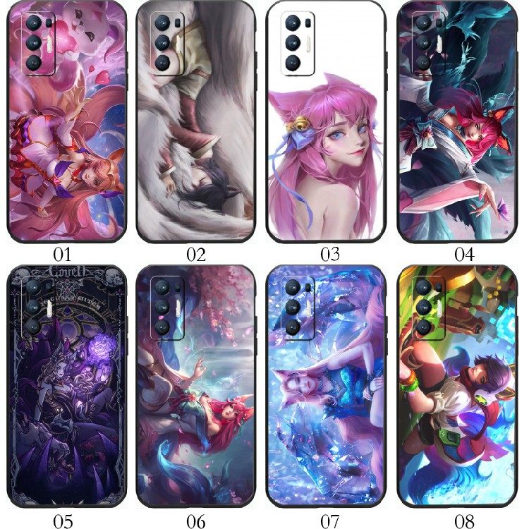 九尾妖狐LOL阿狸 适用 realme GT/9R/Neo/闪速版/2T/一加 9/Pro/大师探索版/RT/8T/Ace 2V/魅族18/Neo手机壳