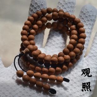 天台五线菩提108佛珠手串7mm高硬野生古树籽文玩念珠男女挂珠项链