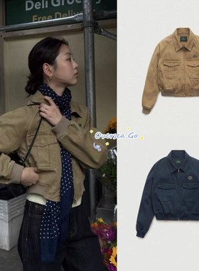 现货 Thebarnnet 2025秋冬新款八奶复古拉链翻领工装夹克外套上衣