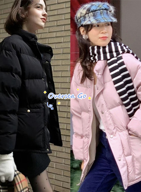 现货韩国modest mood 2022新款面包服 纯色鸭绒休闲羽绒服外套女