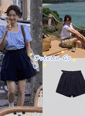 现货fever同款 the bannet八奶假日风纯色简约百搭休闲短裤热裤女