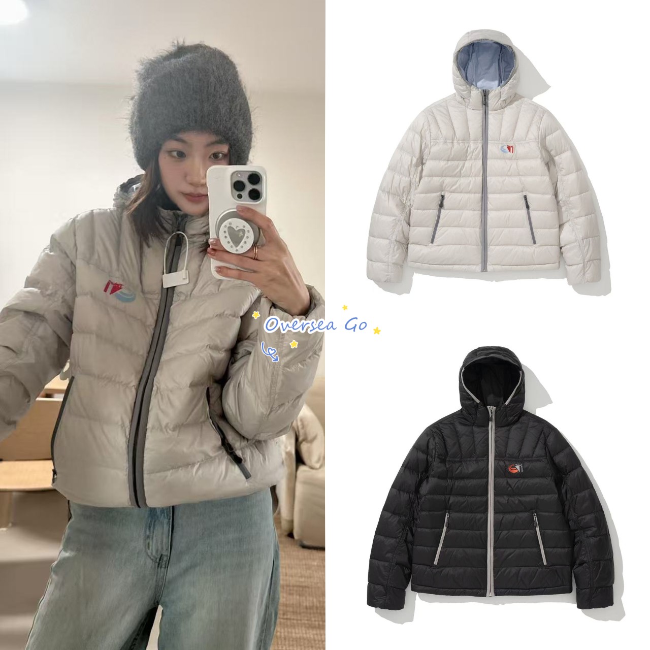 现货 teket 202秋冬新款韩系短款轻薄排骨连帽羽绒服面包服外套女