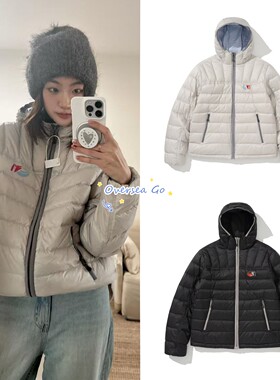 现货 teket 202秋冬新款韩系短款轻薄排骨连帽羽绒服面包服外套女
