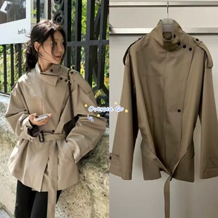 LONDON 复古时髦法式 FLAT 新款 高级感系带风衣外套女 26春季 现货