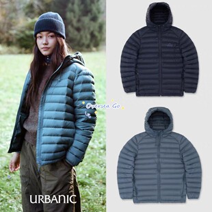 现货 urbanic30 2025秋冬新款 韩国轻量鹅绒连帽排骨羽绒服外套女