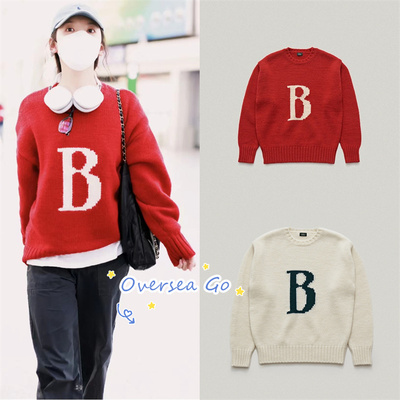 圆领慵懒风针织衫毛衣上衣