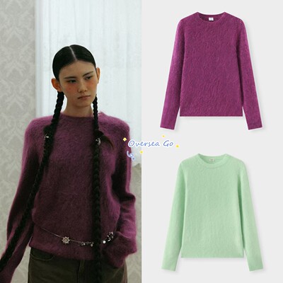 软糯亲肤圆领羊驼毛针织衫毛衣女