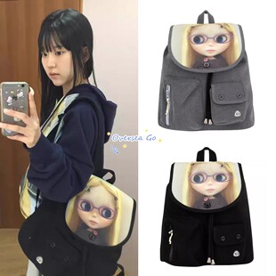 现货coyseio联名blythe款 翻盖可爱卡通娃娃双肩包背包旅行包书包