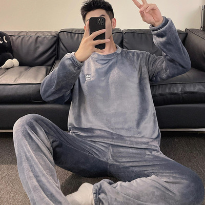 睡衣男士冬季珊瑚绒高级感家居服