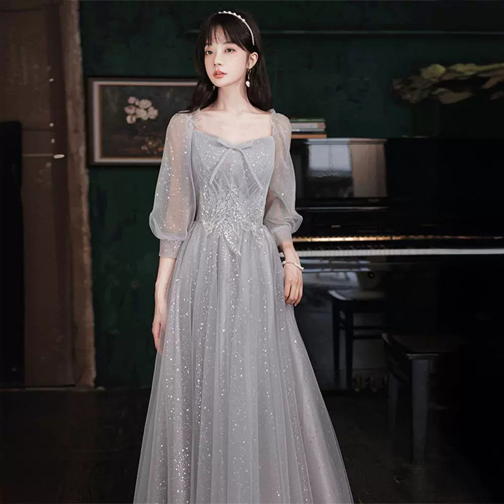 晚礼服婚礼敬酒服2026女小众年会钢琴演奏艺考美声独唱声乐演出裙