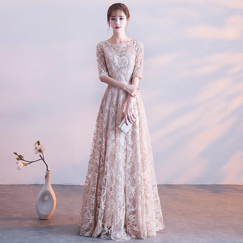 艺考礼服女美声独唱显瘦2026新款小众声乐播音主持小礼服长款演出
