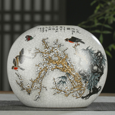 景德镇仿古官窑中式家居陶瓷花瓶