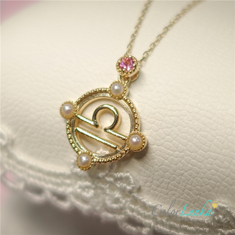 Ó¡ÏóÀ¼¿¨ÈÕ±¾Ð¡ÕäÖéÌì³Ó×ùÏîÁ´10K½ðÐÇ×ù±ÌçôËø¹ÇÁ´ÉúÈÕÀñÎï°üÓÊ