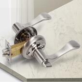 卧室卫生间家用室内通用型老式 执手房门锁铝合金玻璃门三杆三柱式