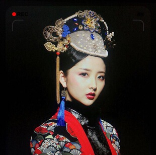 影楼后宫甄嬛传头饰 孝敬宪皇后如懿传古装凤冠 清朝满族旗头帽子