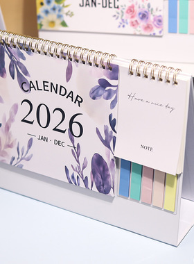 跨境2026年12个月英文台历欧美日历365天办公桌面高颜值记事摆件