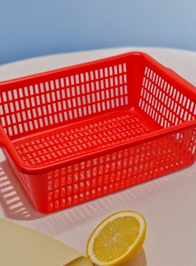 长方形沥水筐洗菜篮大号塑料加厚漏水餐用篮大白筐厨房镂空