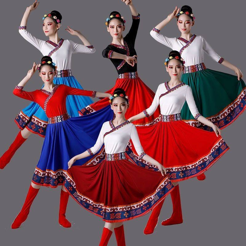 藏族新款舞蹈演出服装广