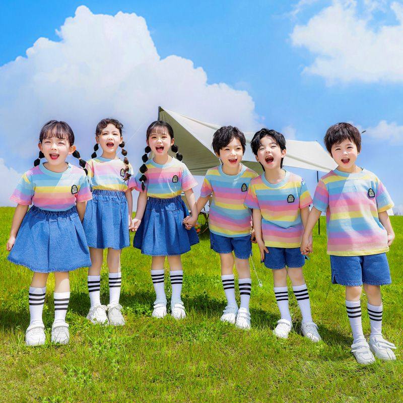 幼儿园园服夏季条纹合唱