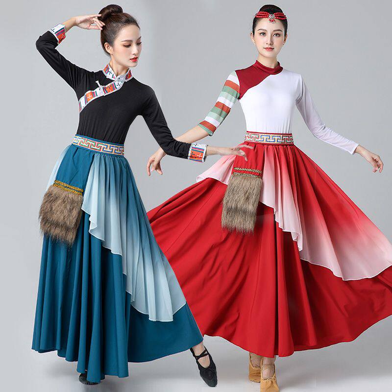 藏族舞蹈演出服装女广场
