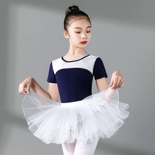 儿童舞蹈服女童短袖美背