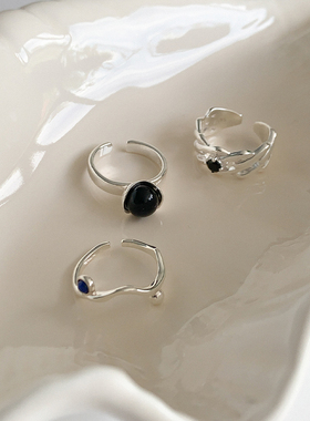 小众设计感简约925银开口戒指