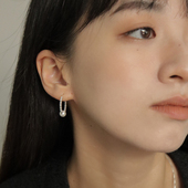 est studio小众设计气质极简925银珍珠耳环女耳圈冷淡ins风耳钉女