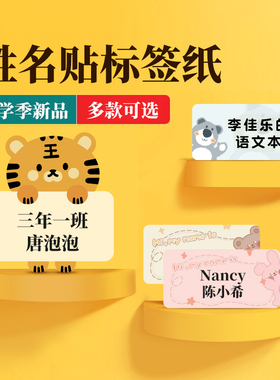 精臣B21/B21Pro/B1/B3S/B31姓名贴打印纸彩色热敏标签贴纸幼儿园宝宝名签贴卡通可爱防水名字条儿童家用分类