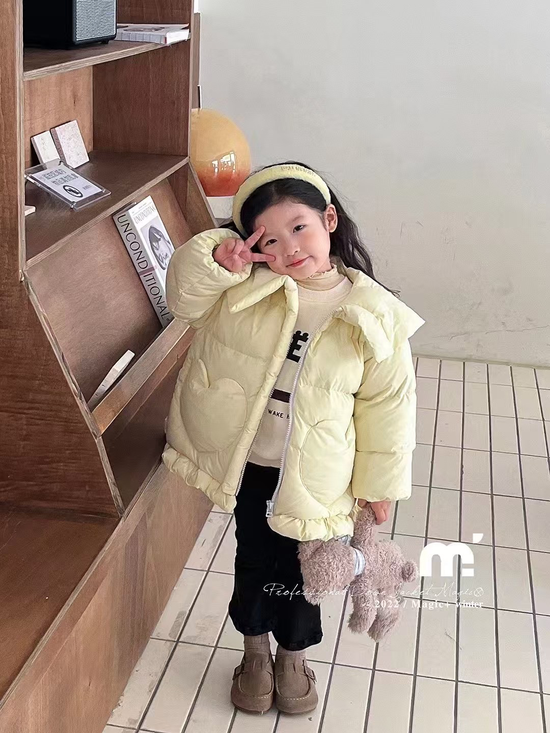 女童羽绒服冬季新款儿童90白鸭绒大翻领中长款羽绒加厚保暖外套m