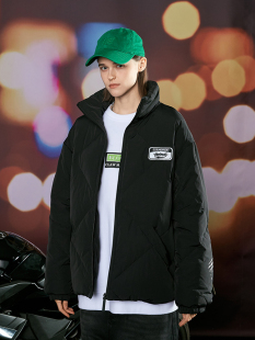 suamoment抓痕菱形绗缝羽绒服冬季新款防寒保暖情侣加厚棉服潮ins
