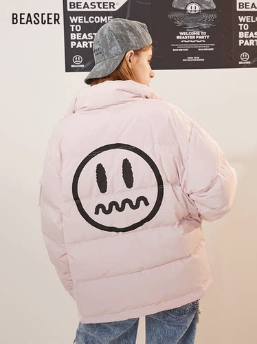 小恶魔鬼脸休闲羽绒服