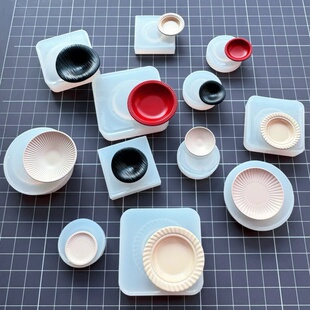 微缩食玩餐具餐盘果盘碟子自制硅胶模具uv胶滴胶模型diy制作工具