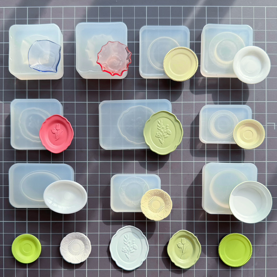 微缩食玩盘子碗碟餐具硅胶模具