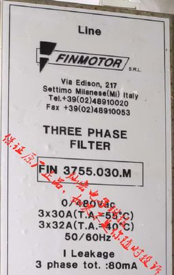 意大利FINMOTOR滤波器FIN950.080.M FIN950.110.M 拍联系