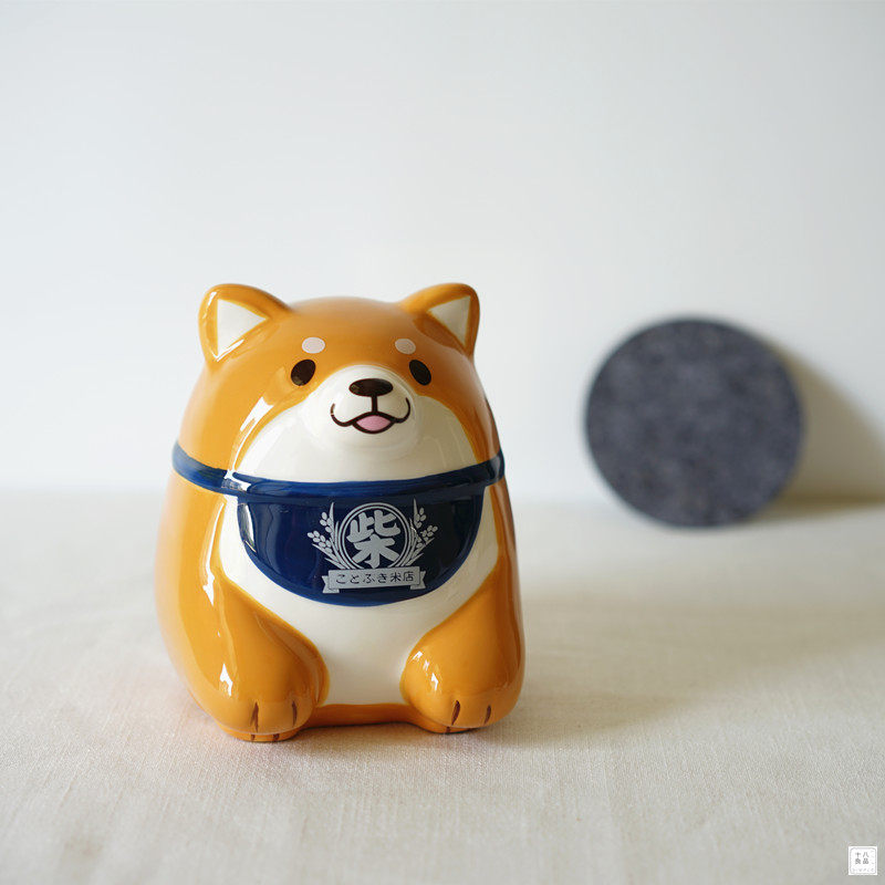 日单 手绘麻糬柴犬陶瓷储钱罐存钱罐家居摆件礼物文艺可爱治愈系