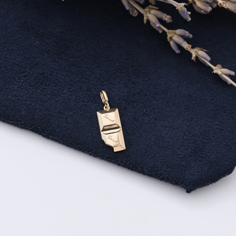 纯14K金巧克力吊坠单独坠子