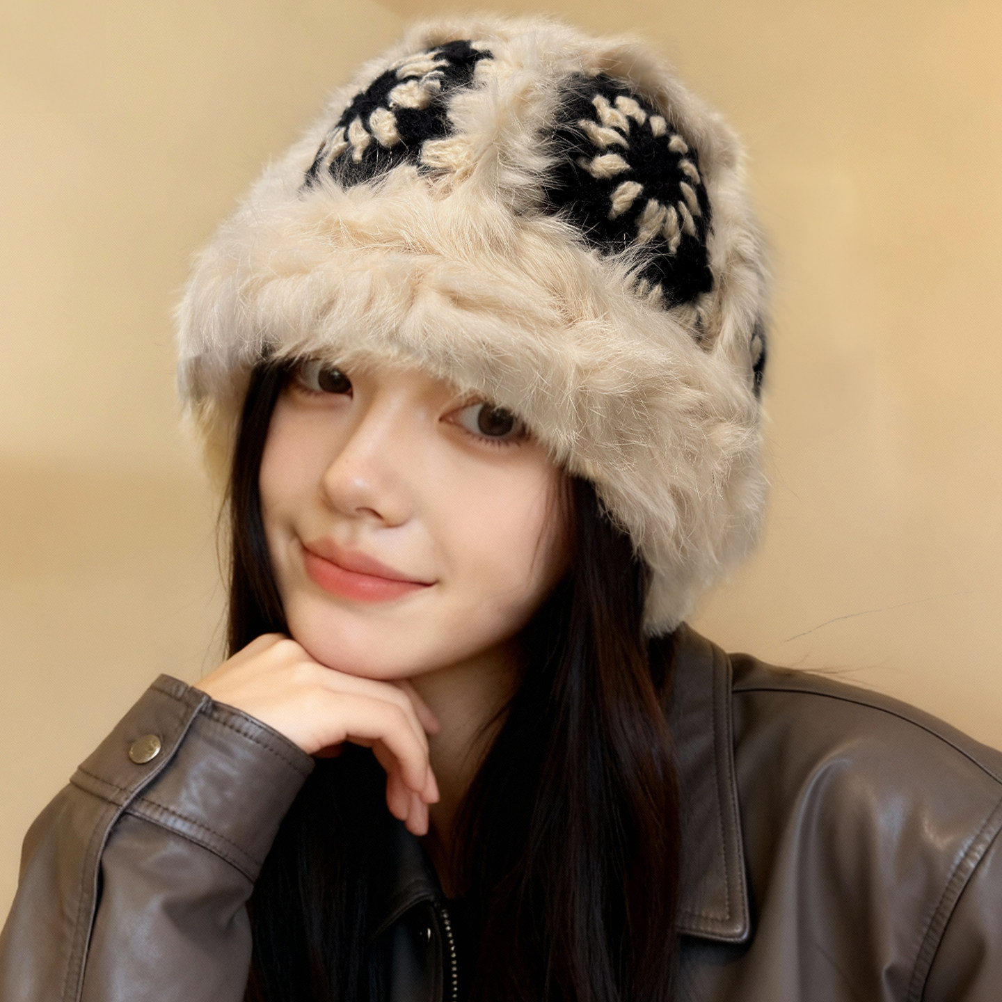 针织帽子女秋冬季仿兔毛显脸小护耳毛绒渔夫帽百搭加厚保暖醒狮帽,服饰配件/皮带/帽子/围巾,帽子,淘宝优惠券,粉丝福利购,淘宝优惠卷