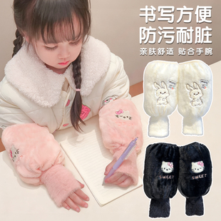 新款 套冬季 套防脏污防寒保暖男女童护袖 卡通可爱儿童手套二合一袖