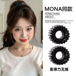 2026新款 电话线发圈女扎头发发圈高马尾头绳发绳皮筋黑色细电话线