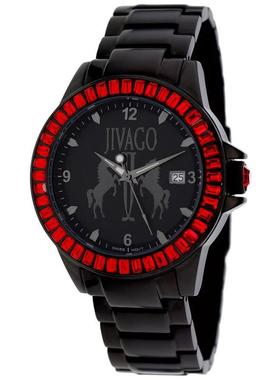 Jivago男款海外代购时尚经典手表专柜黑红色设计款高级感日历奢华