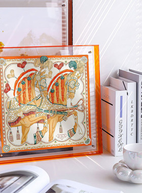 丝巾亚克力高级装饰画客厅心形挽具马鞍透明装裱挂画轻奢挂画
