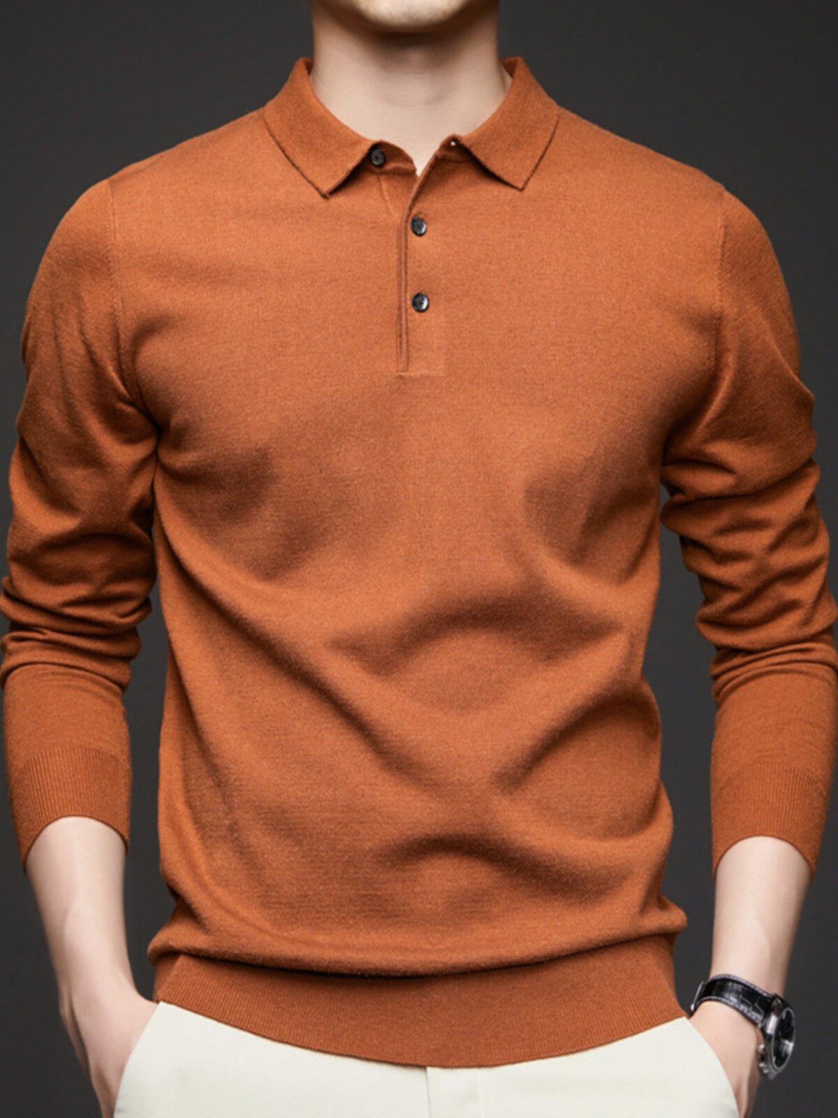 트렌드세터 심플하고 스타일리시하게 니트 가디건 남성 비즈니스 캐주얼 옷깃 티셔츠 폴로 셔츠