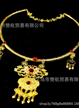 薛宝钗同款金锁麒麟原创百搭汉服古风璎珞铃铛项圈配饰项链明制