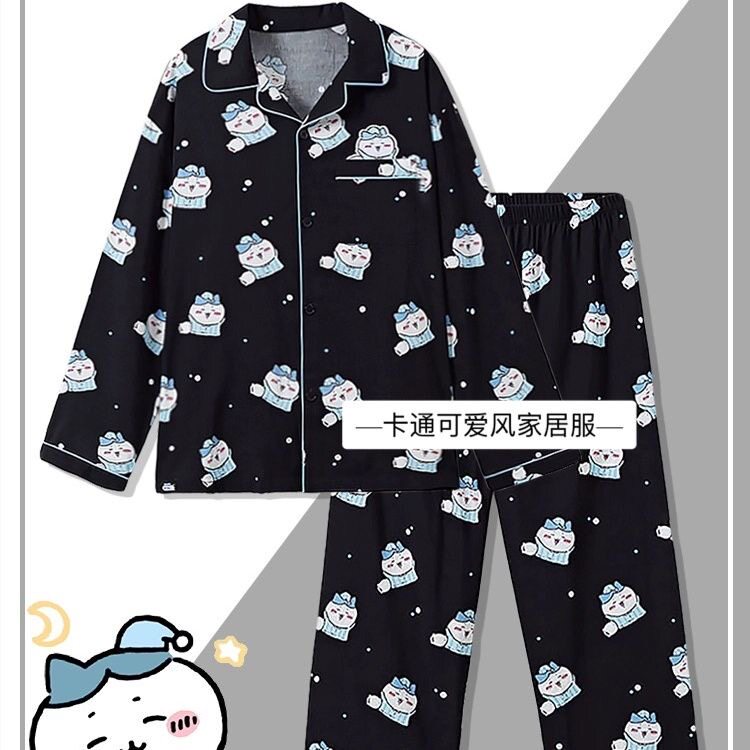 卡通chiikawa睡衣女春秋款居家服