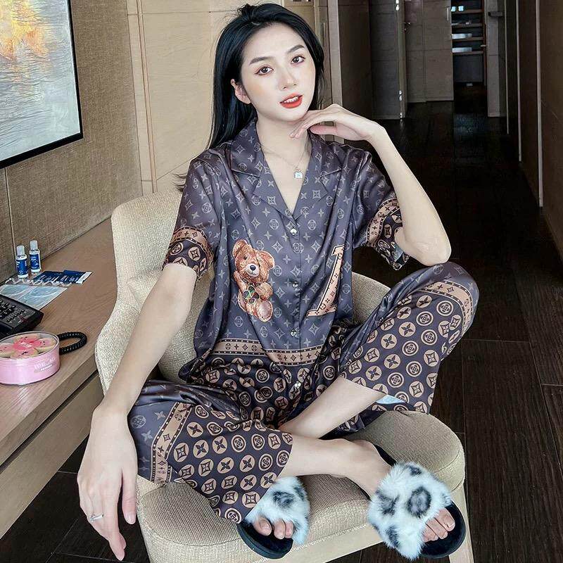 新款小熊睡衣女两件可外穿套装