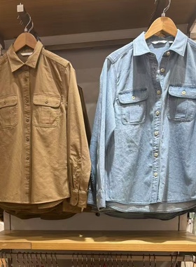 女装牛仔工装衬衫/长袖水洗产品衬衣空调衫外套新款480004/479579